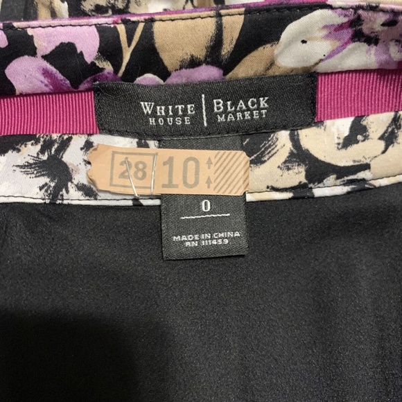 White House Black Market Purple & Lavender Floral Flare Skirt Women's Size 0 - Picture 8 of 9